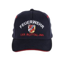 SCHIRMKAPPE Feuerwehr, schwarzblau/rot - mit Verstellband